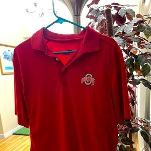 For Buckeyes! Almost new sport shirt, hardly worn. Wash and wear.